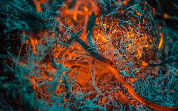 Yangında soyut için için yanan külleri