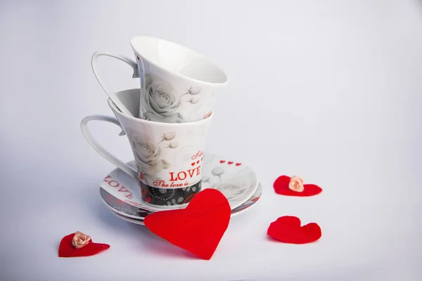 Dos tazas románticas para café —  Fotos de Stock