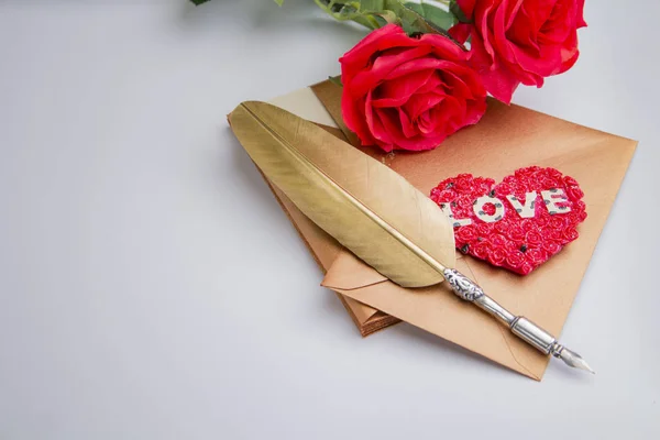 Sobre de carta de amor, concepto de San Valentín —  Fotos de Stock