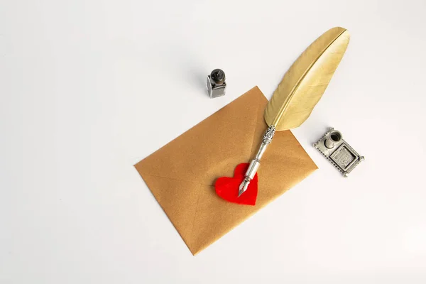 Envelope carta de amor, conceito valentine — Fotografia de Stock