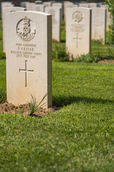 stock image Tombstones in military cemetery in Thessaloniki, Greece