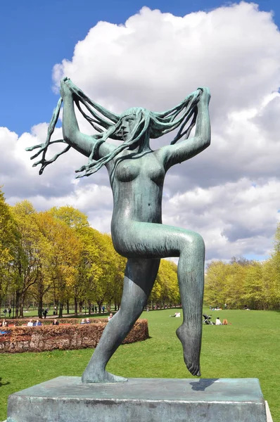 Περίφημα αγάλματα του το πάρκο Vigeland, ή Frogner, Όσλο — Φωτογραφία Αρχείου