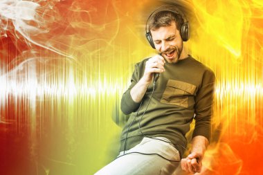 Karaoke şarkı ve dans, poster soyut