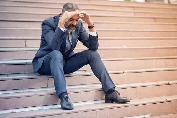 Deprese vedoucí obchodní muž — Stock fotografie