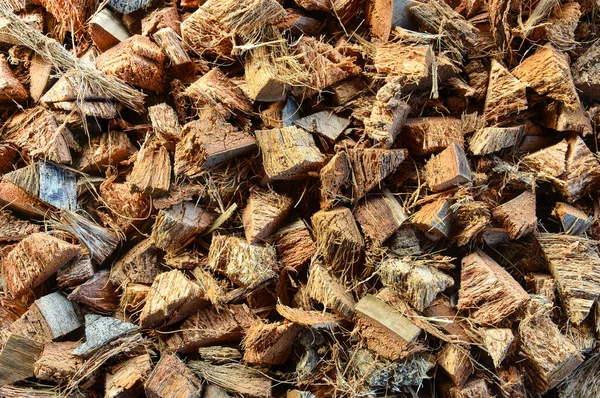 Pile Coconut Husk Agriculture Texture Background — Stock Photo, Image