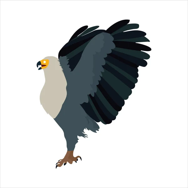 Bonito Animal Águia Clip Arte Pássaro Ilustração Desenho Animado Personagem — Vetor de Stock