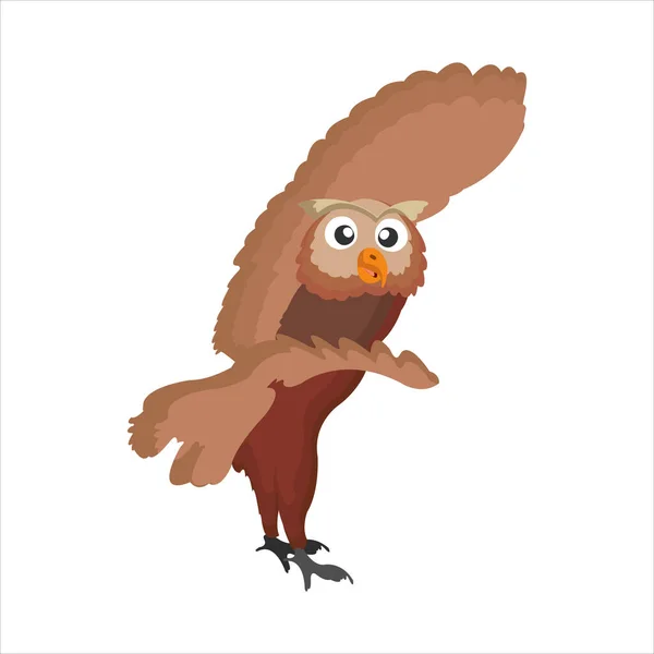 Coruja Animal Bonito Clip Arte Pássaro Ilustração Desenho Animado Personagem — Vetor de Stock