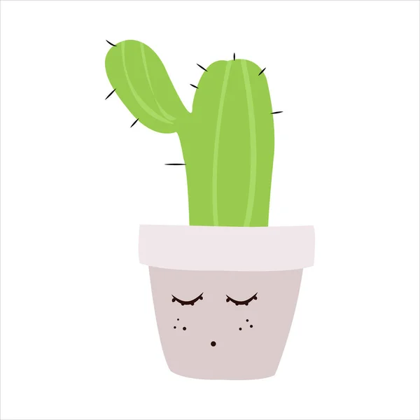 Şirin kaktüs sulu klipsi sanat çizimi botanik karikatürü