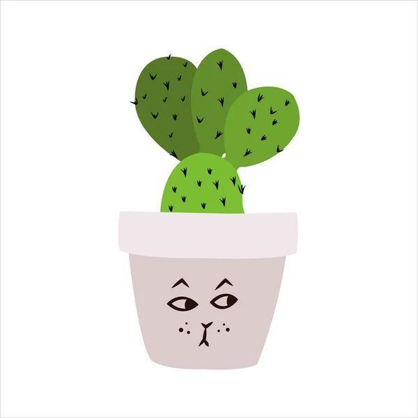 Şirin kaktüs sulu klipsi sanat çizimi botanik karikatürü