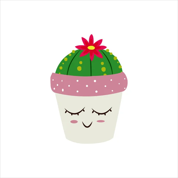 Şirin kaktüs sulu klipsi sanat çizimi botanik karikatürü