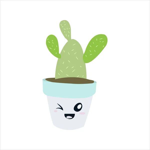 Şirin kaktüs sulu klipsi sanat çizimi botanik karikatürü