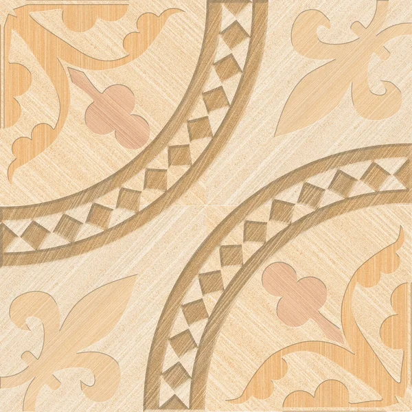 装饰几何图案马赛克地板和墙面木制瓷砖 — 图库照片