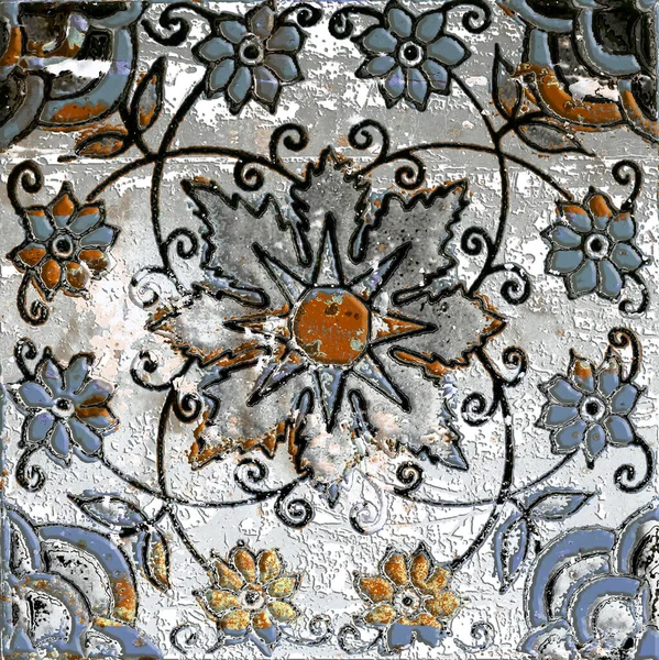 Marokańska Mozaika Płytki Ceramiczne Płytki Dekoracyjne Marokański Wzór Płytki — Zdjęcie stockowe