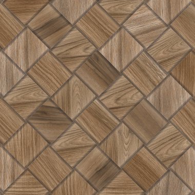 Tahta geometrik şekiller 3 boyutlu Chex desenli fayanslar.