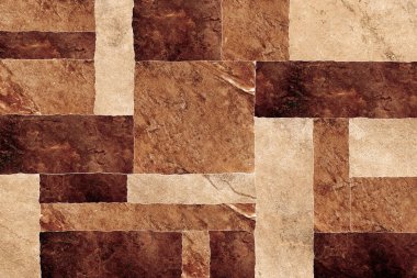 Taş bloklar dekoratif mozaik şekilli utanmaz desen duvar arka planında bir zemin için