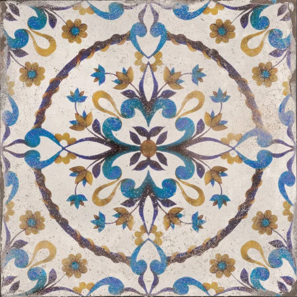 瓷制装饰马赛克瓷砖 墙面和地板用莫肯花纹瓷砖 — 图库照片