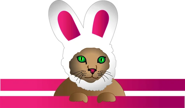 Cute Wielkanoc Kot Ilustracja — Wektor stockowy
