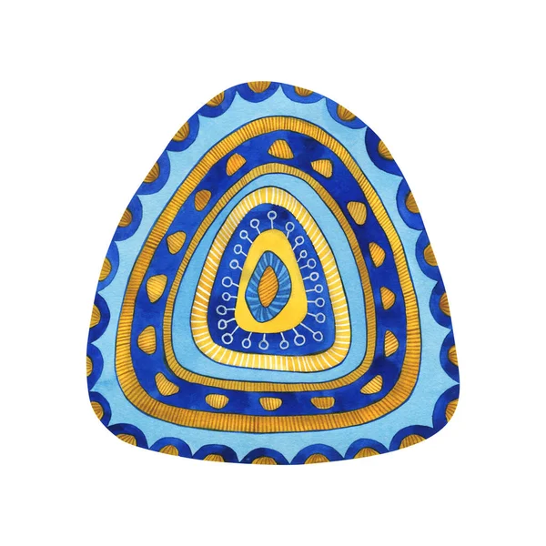 Aquarell Geometrische Form Blauem Farbton Heller Ethnisch Moderner Stil Mit — Stockfoto