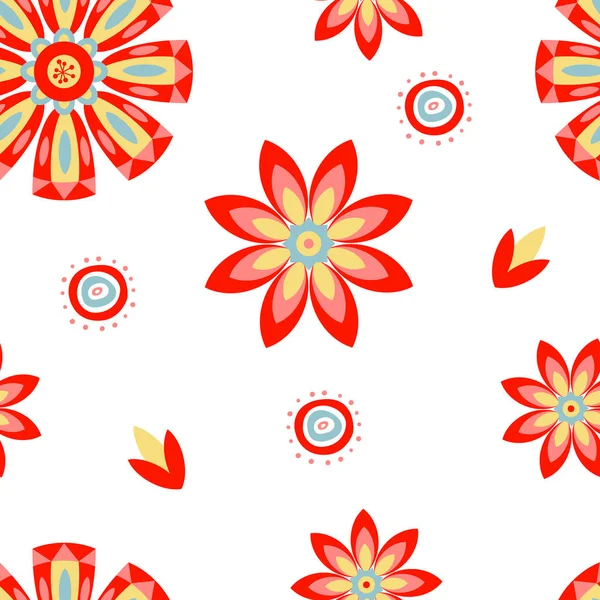 Vecteur Floral Lumineux Motif Sans Couture Sur Fond Clair Illustration — Image vectorielle