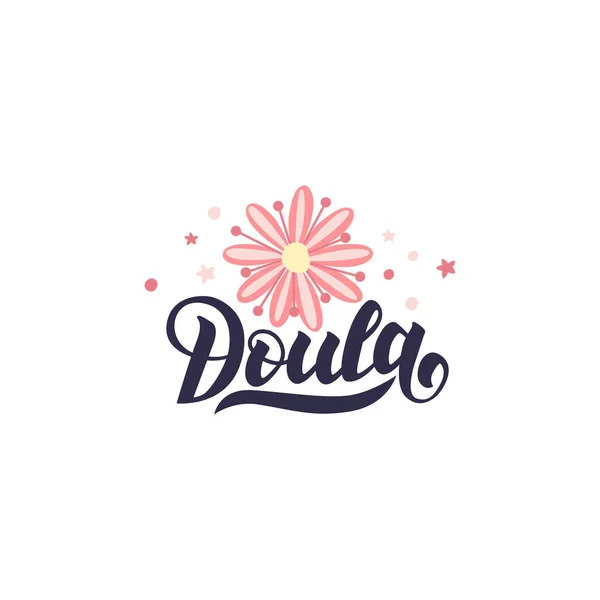 Doula Belettering Zin Vector Logo Illustratie Bevallingspartner Design Element Voor — Stockvector