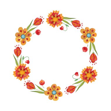 El yapımı suluboya çiçek deseni. Metin için alanı olan botanik illüstrasyon. Davetiyeler, tebrik kartları, posterler, tasarım ögeleri için dekorasyon.