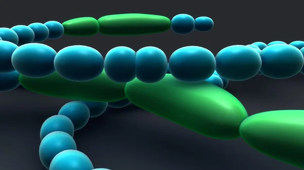 Anabaena, ниткоподібні ціанобактерії, Планктон — стокове фото