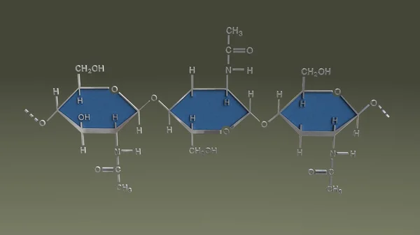 Fórmula de estructura molecular de quitina — Foto de Stock