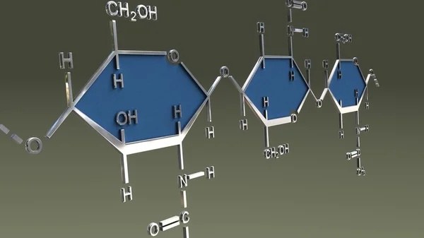 Fórmula de estructura molecular de quitina —  Fotos de Stock