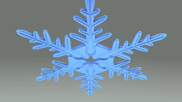 Blauer Schneeflockenkristall — Stockfoto