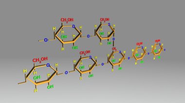 Amylopectin molecular structure clipart