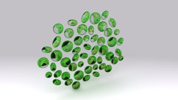 Alga hijau sel tunggal Chlorella — Stok Foto