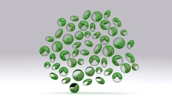 Algas verdes de célula única chlorela — Fotografia de Stock