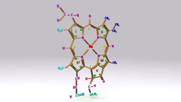 Formula della struttura molecolare della clorofilla C — Foto Stock