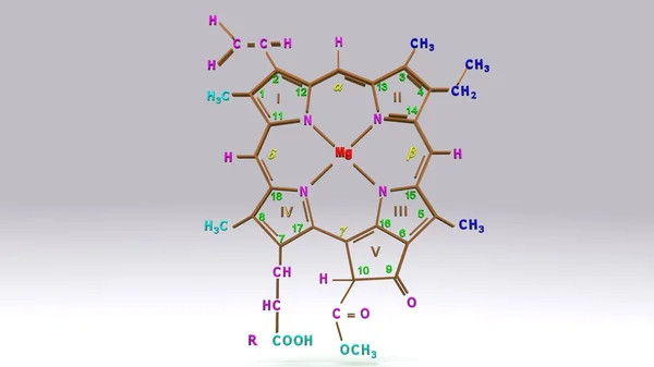 Formula della struttura molecolare della clorofilla C — Foto Stock