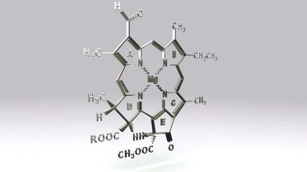 Формула молекулярної структури хлорофілу D — стокове фото