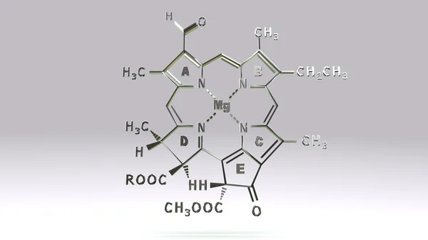 Formula della struttura molecolare della clorofilla D — Foto Stock