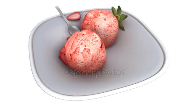 Gelato sul piatto — Video Stock