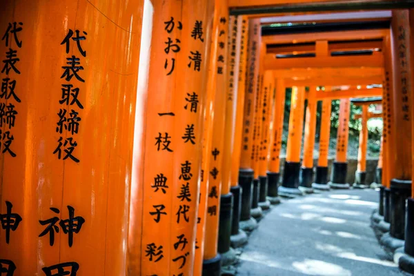 Fushimi Inari Taisha Traditionell Japansk Helgedom Med Röda Grindar Kyoto — Stockfoto