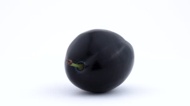 Fruit Entier Prune Tournant Sur Platine Tournante — Video