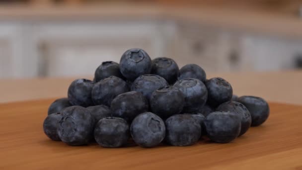 Several Blueberry Berries Rotating White — Stock Video