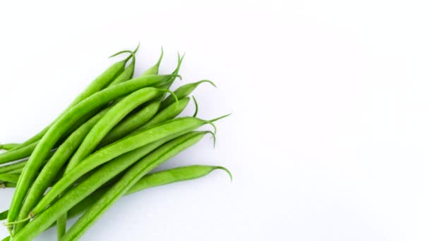 Top View Green Beans Pile — Stock Video