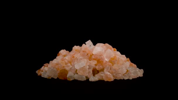 一堆粉红的希玛拉盐晶体 — 图库视频影像