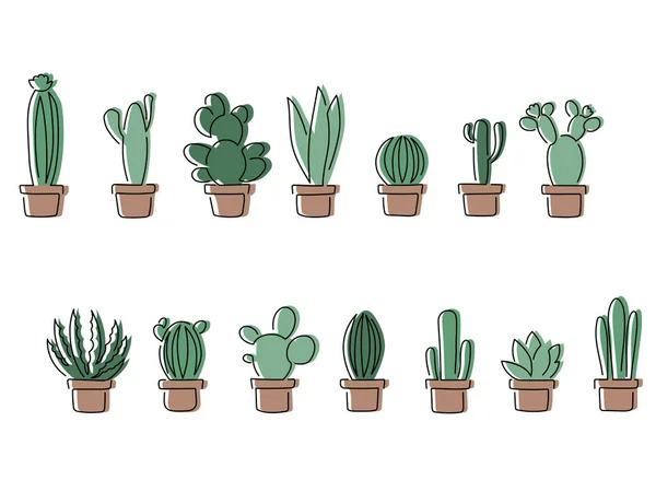 Kaktusová Kresba Vektorová Kresba — Stockový vektor