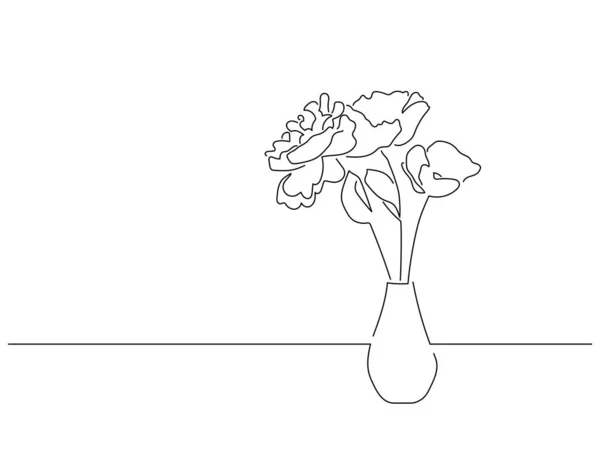 Bloemenlijn Tekening Vector Illustratie Ontwerp Natuurcollectie — Stockvector