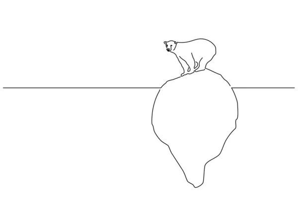 北极熊隔离线绘图 矢量图解设计 气候变化的收集 — 图库矢量图片