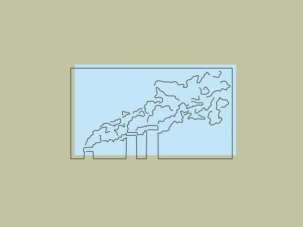 Fabrik Isolierte Linienzeichnung Vektor Illustration Design Sammlung Des Klimawandels — Stockvektor