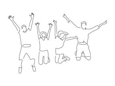 Tatil çizimi yapan insanlar, vektör çizimi. İnsan koleksiyonu.