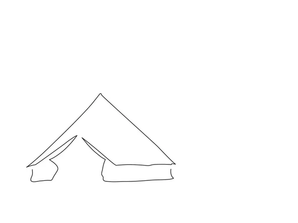 Dessin Ligne Tente Glamping Dessin Illustration Vectorielle Collecte Vacances — Image vectorielle