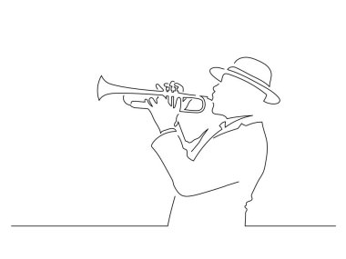 Müzik izole çizgi çizimi, vektör illüstrasyon tasarımı.