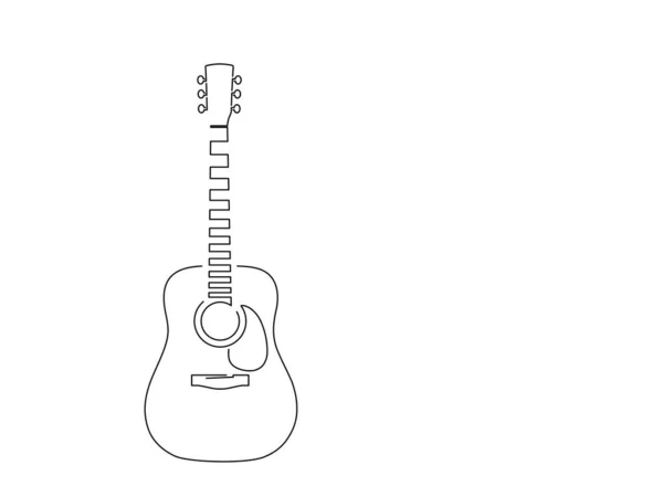 Гітарний Ізольований Лінійний Малюнок Векторний Дизайн Ілюстрації Музична Збірка — стоковий вектор
